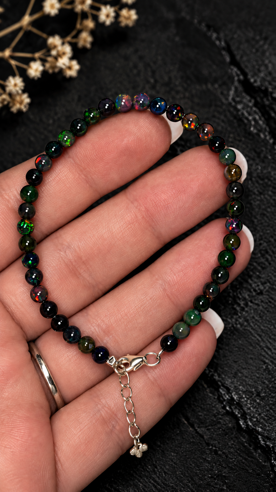 Bracelet en opale noire d’Ethiopie