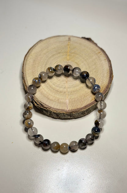 Bracelet en pietersite bleue sur quartz - 7mm