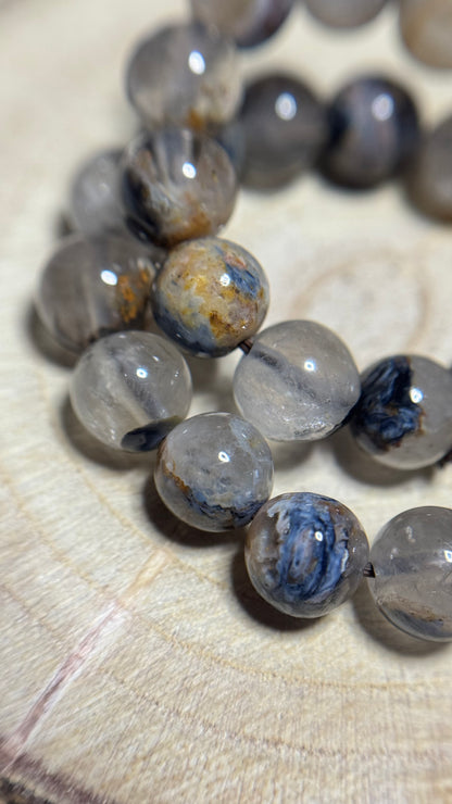 Bracelet en pietersite bleue sur quartz - 7mm