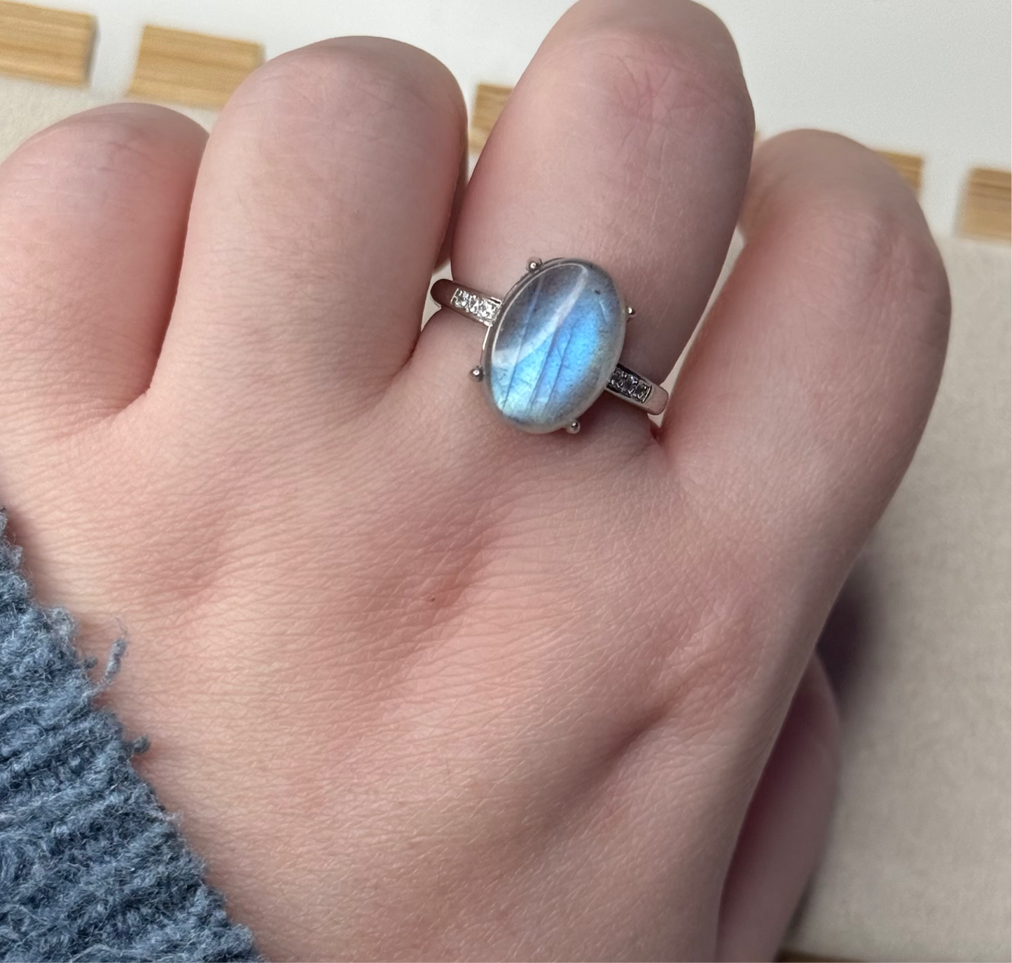 Bague en labradorite sur argent 925