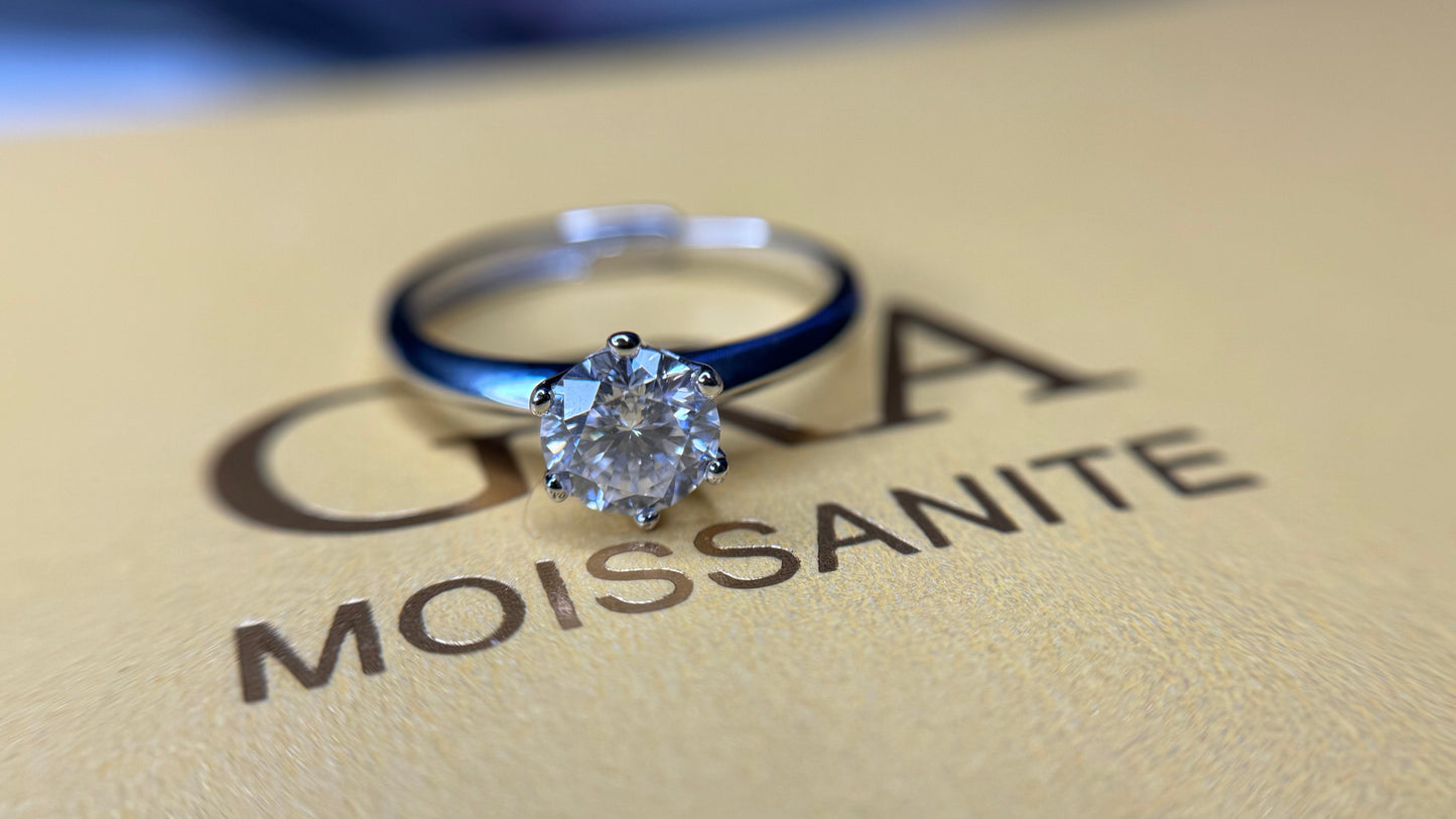 Bague double moissanite