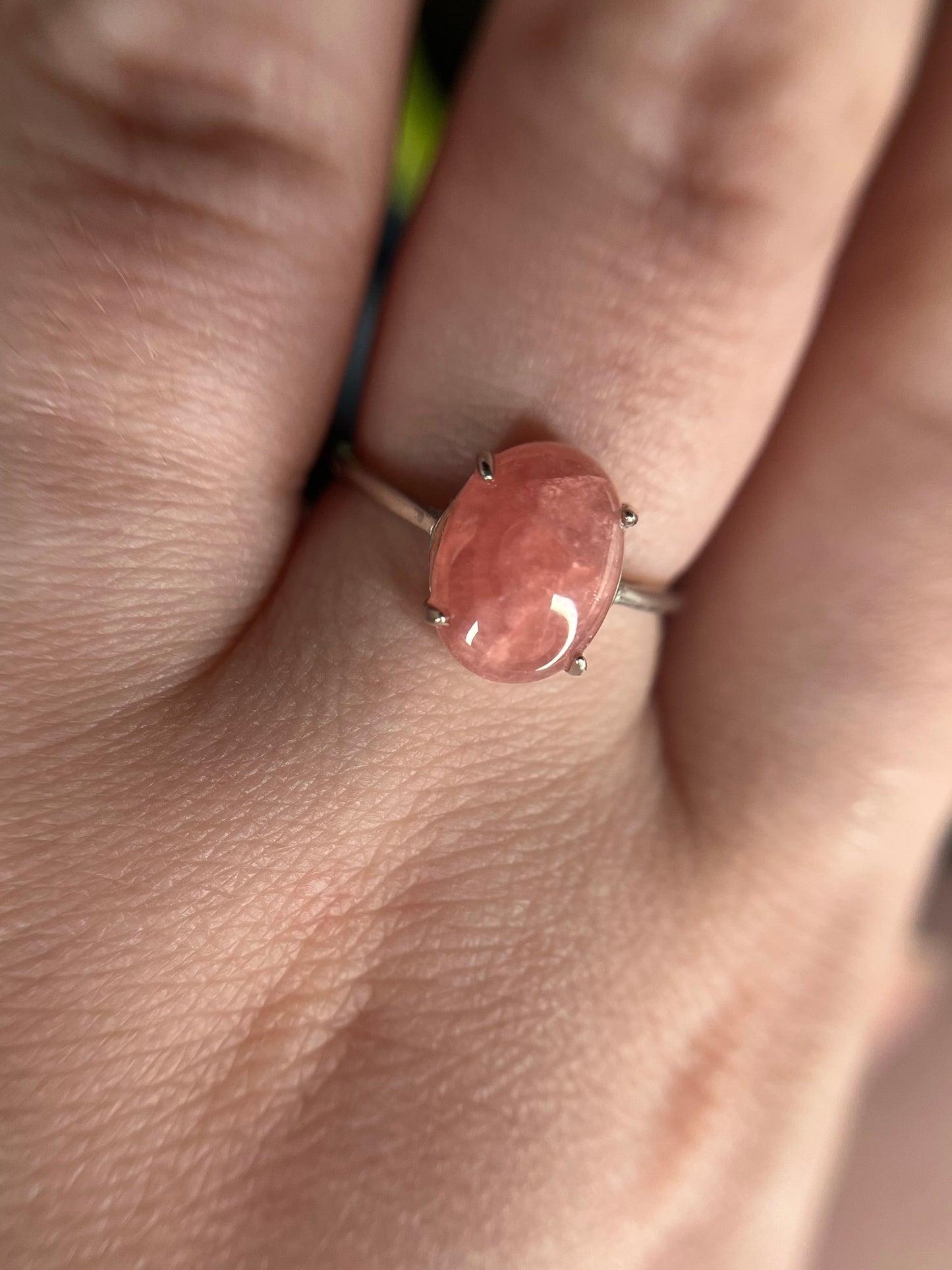 Bague en rhodochrosite et argent 925