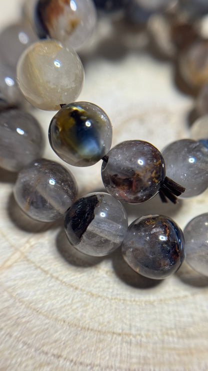 Bracelet en pietersite bleue sur quartz - 7mm