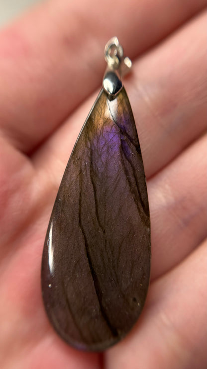 Pendentif labradorite violette HQ