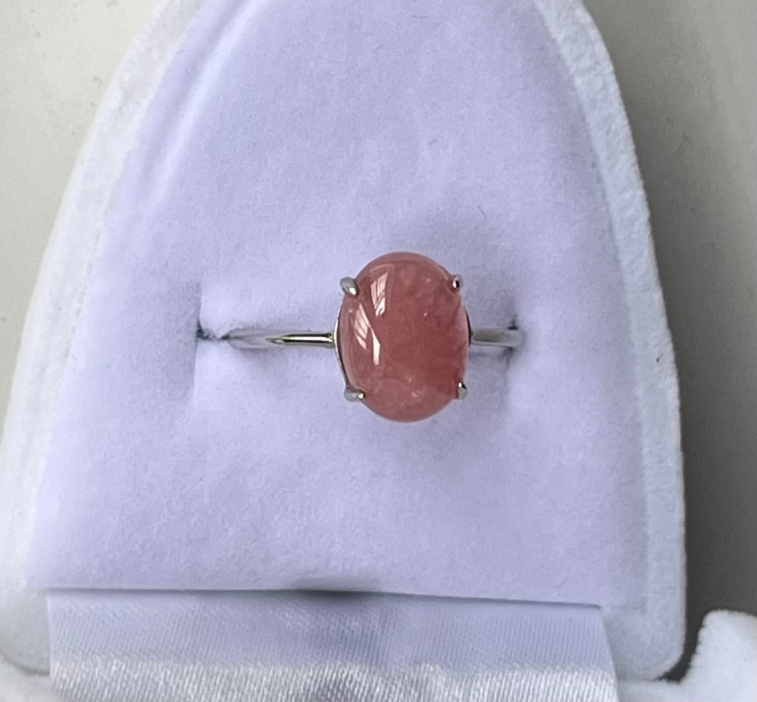 Bague en rhodochrosite et argent 925