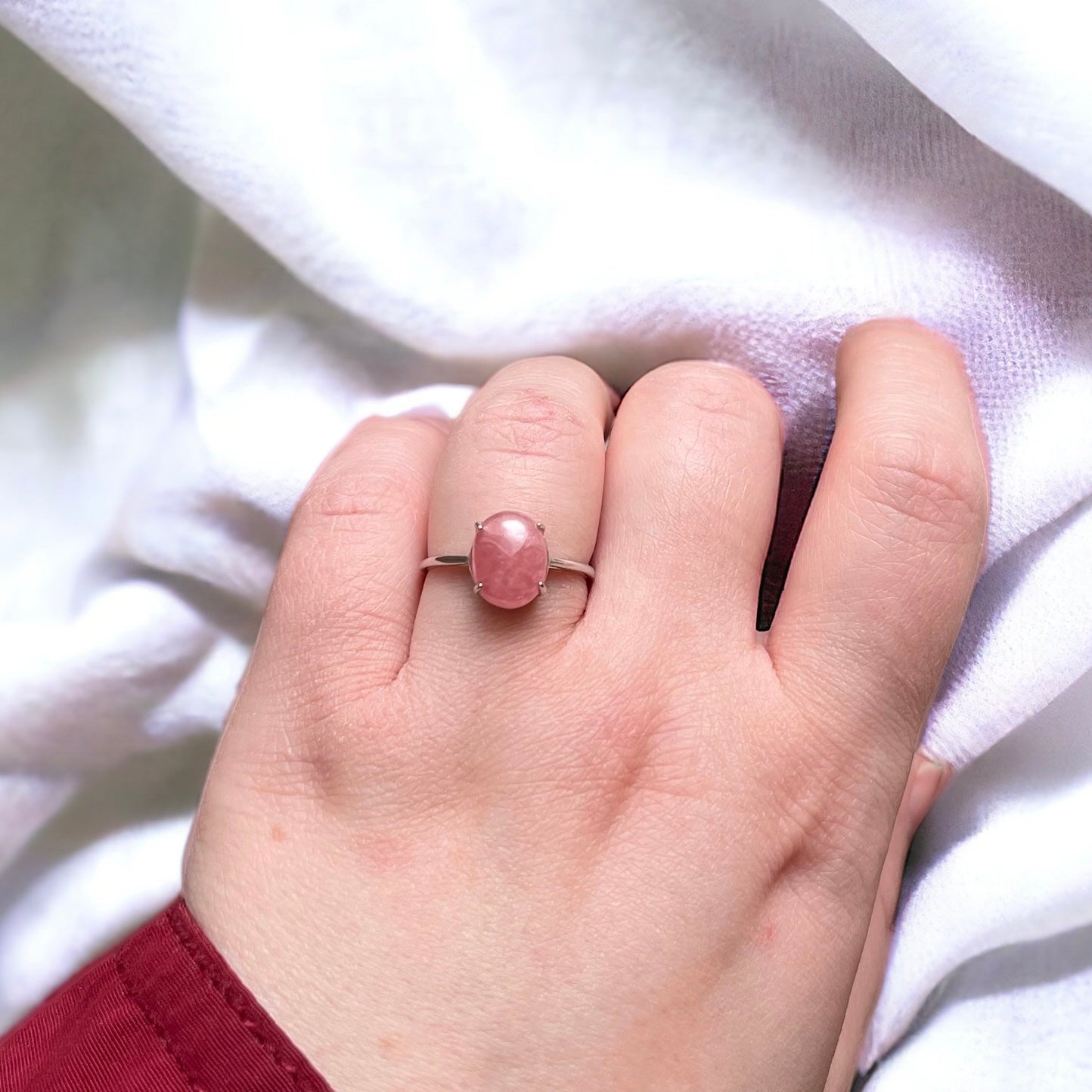 Bague en rhodochrosite et argent 925