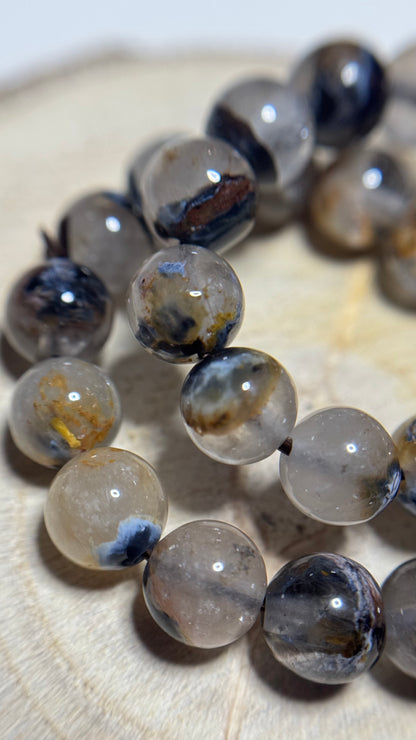 Bracelet en pietersite bleue sur quartz - 7mm