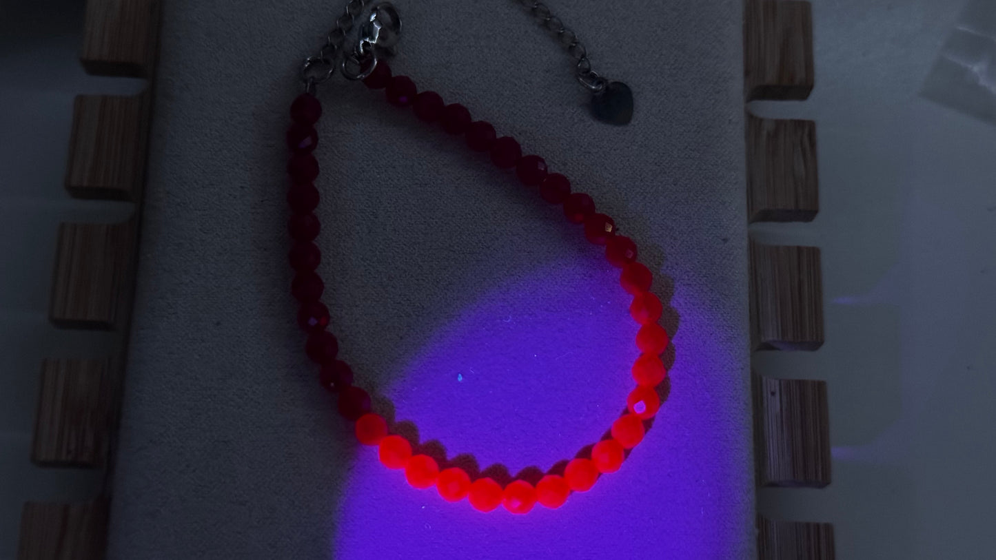 Bracelet rubis facetté