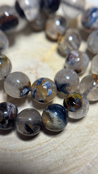 Bracelet en pietersite bleue sur quartz - 7mm