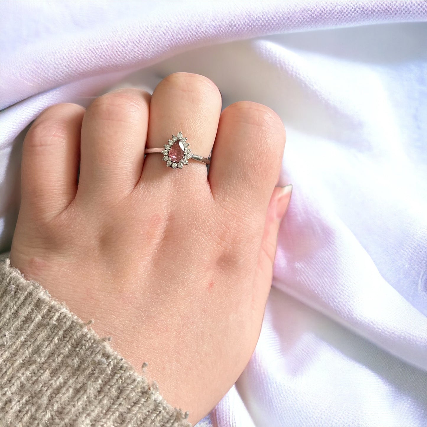 Bague en tourmaline rose