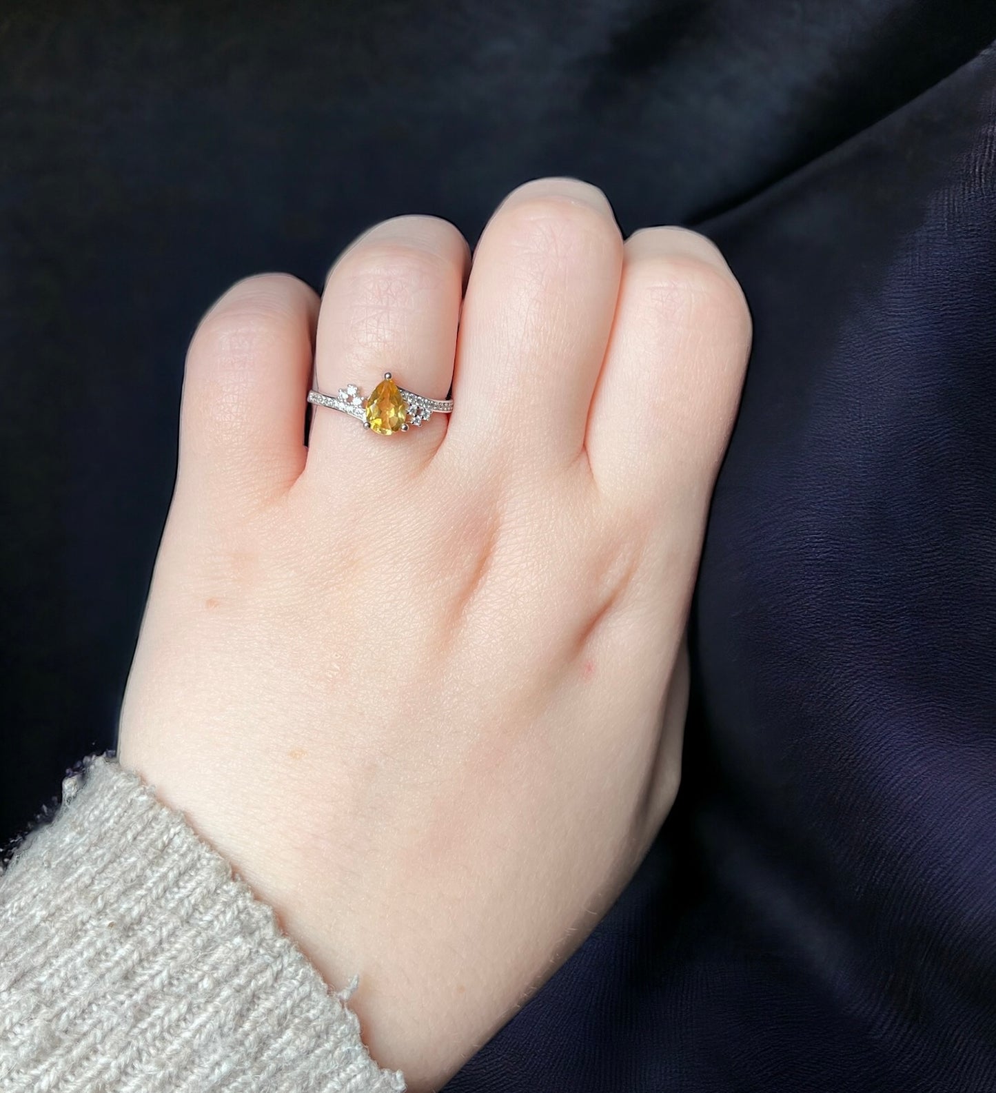 Bague citrine et argent 925