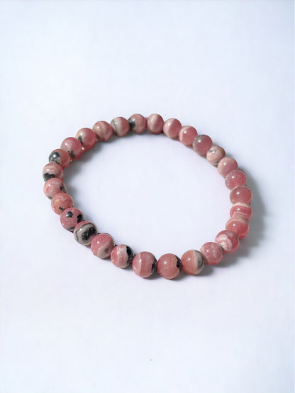 RARE - Bracelet en rhodochrosite naturelle + certificat d’authenticité