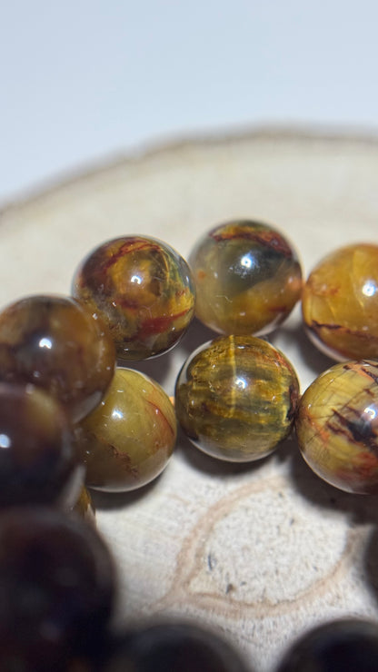 Bracelet en pietersite rouge doré