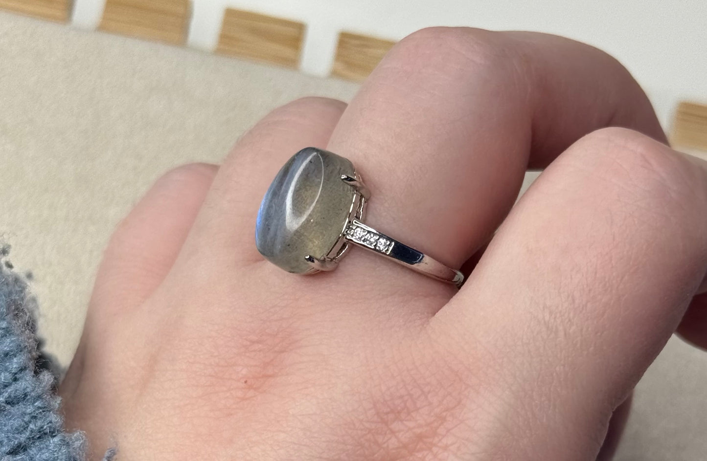 Bague en labradorite sur argent 925