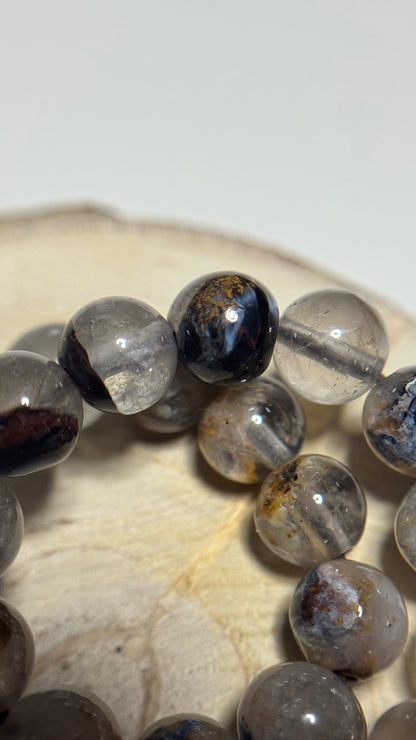 Bracelet en pietersite bleue sur quartz - 7mm