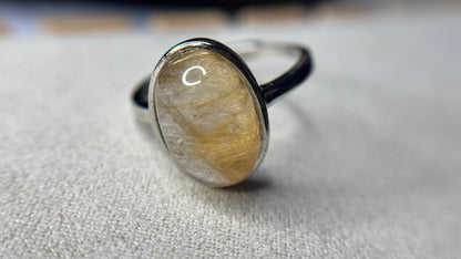 Bague rutile doré