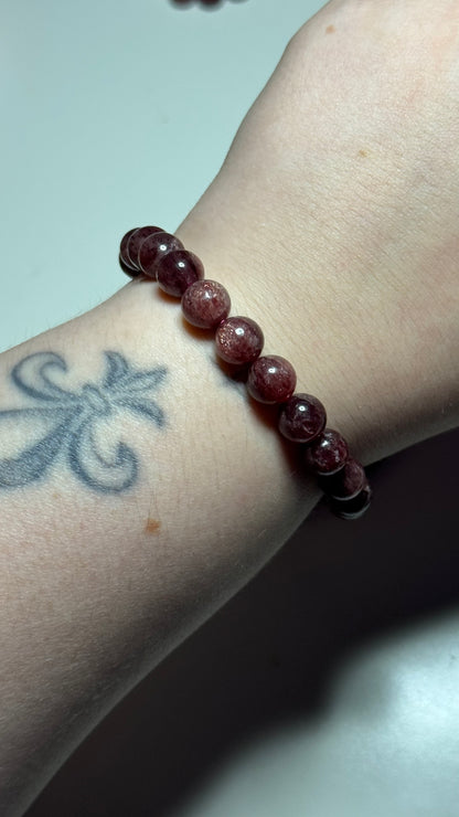 Bracelet quartz fraise haute qualité