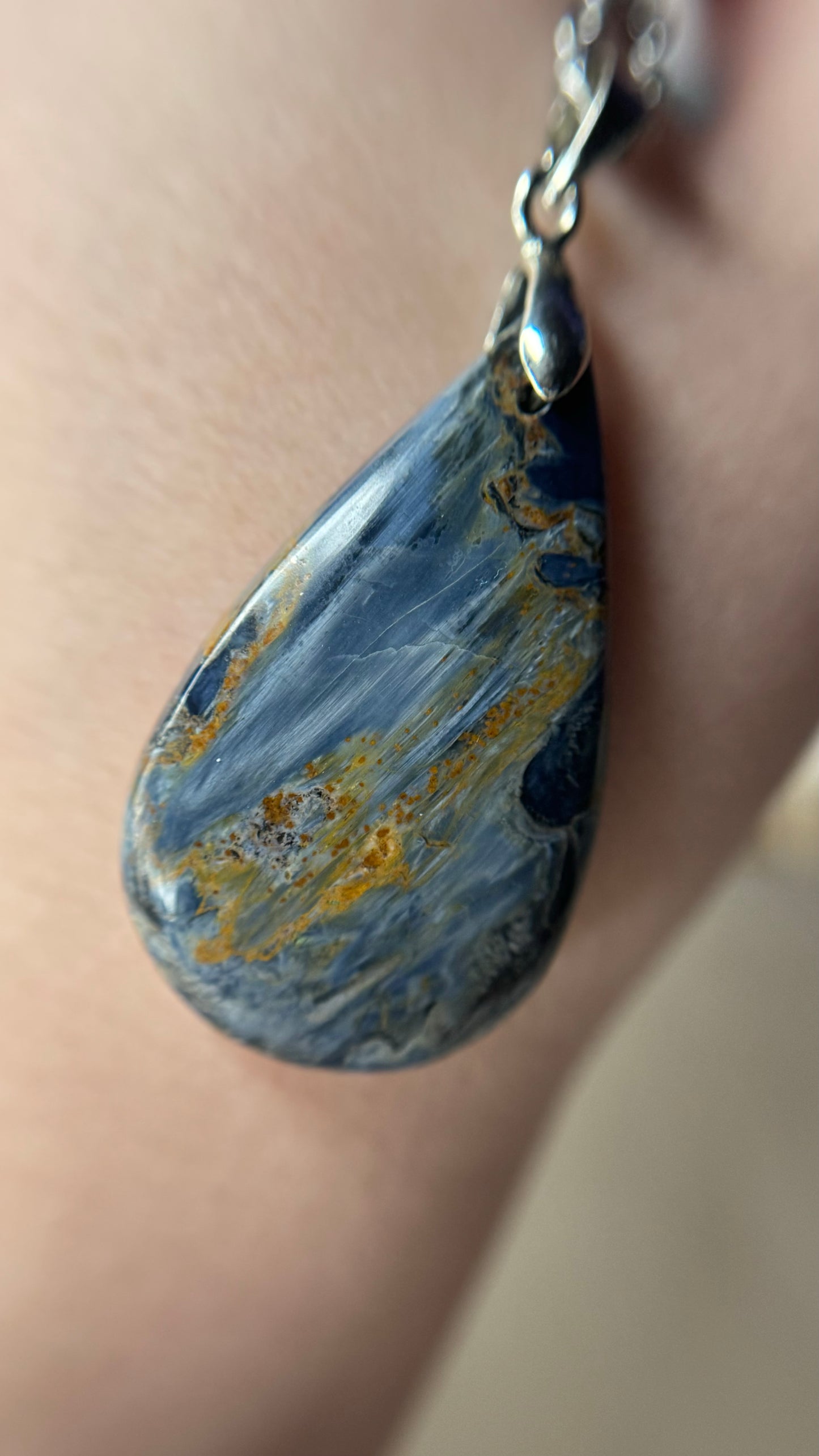 Pendentif Pietersite bleue