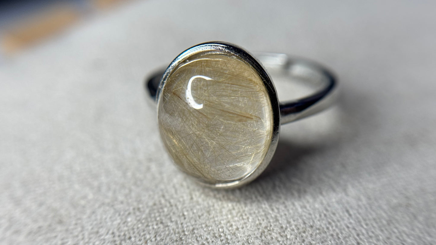 Bague rutile doré