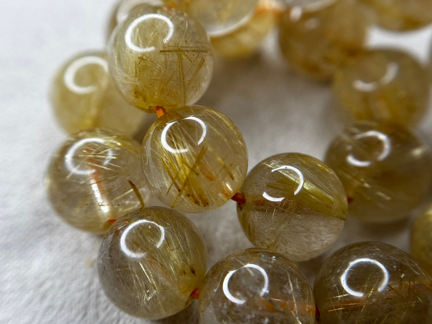 Bracelet quartz rutile doré