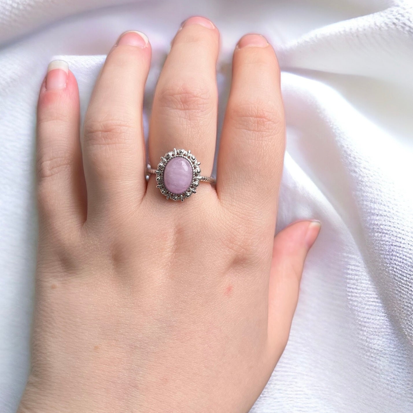 Bague en Kunzite et argent 925