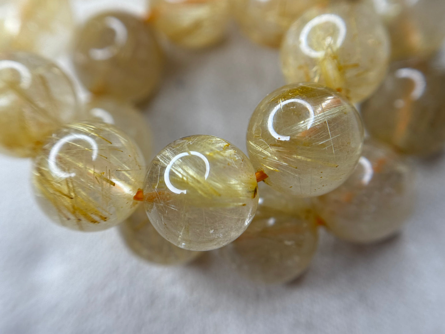 Bracelet quartz rutile doré