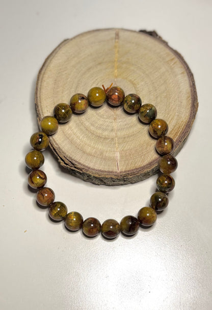 Bracelet en pietersite rouge doré