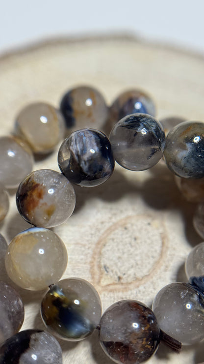 Bracelet en pietersite bleue sur quartz - 7mm