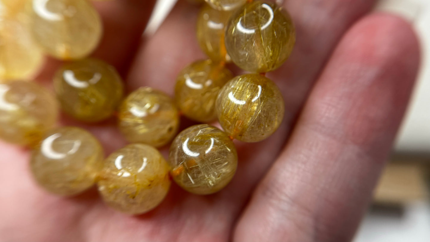 Bracelet quartz rutile doré