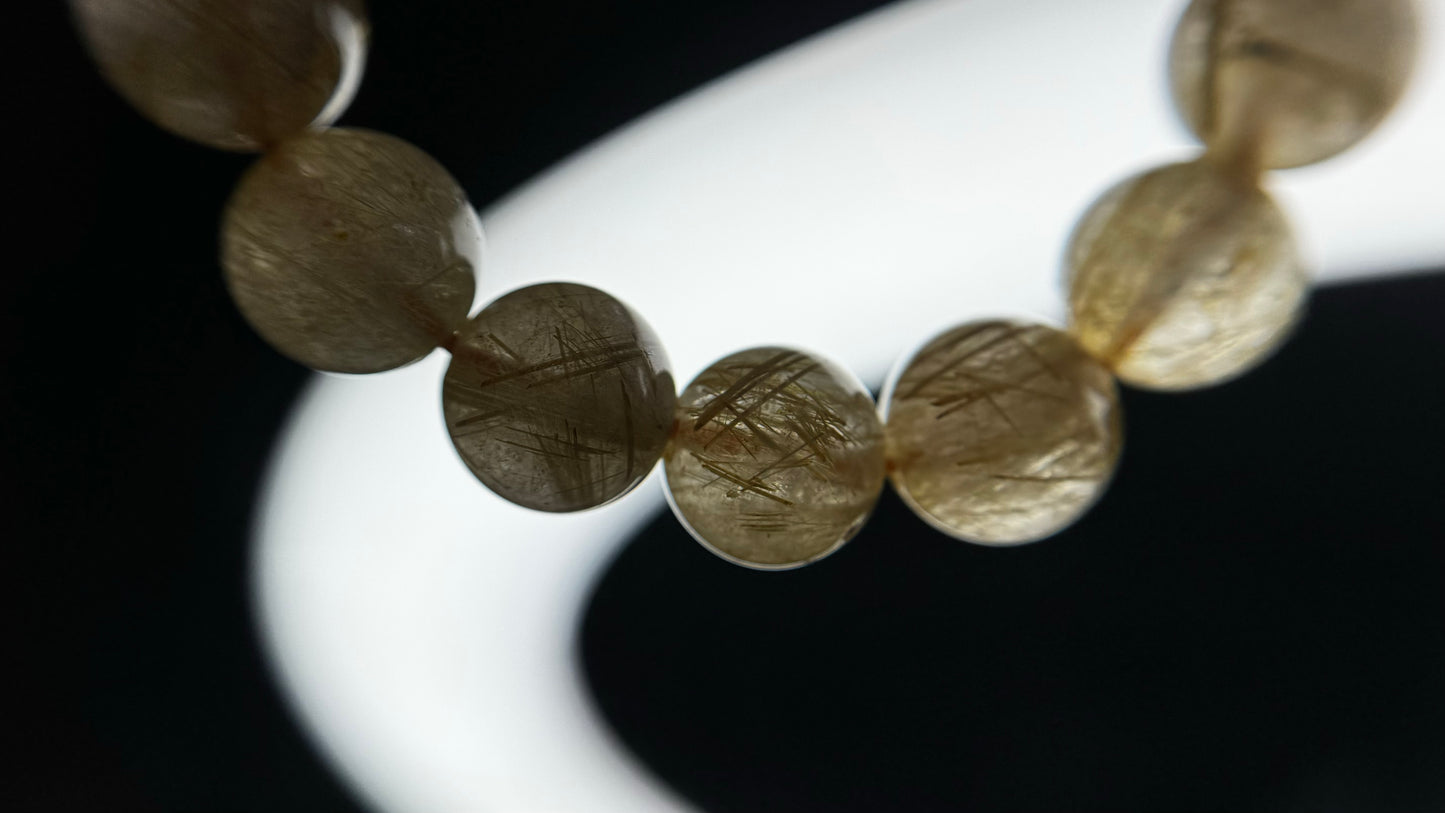 Bracelet quartz rutile doré