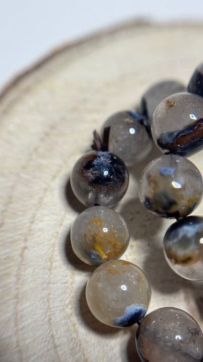 Bracelet en pietersite bleue sur quartz - 7mm