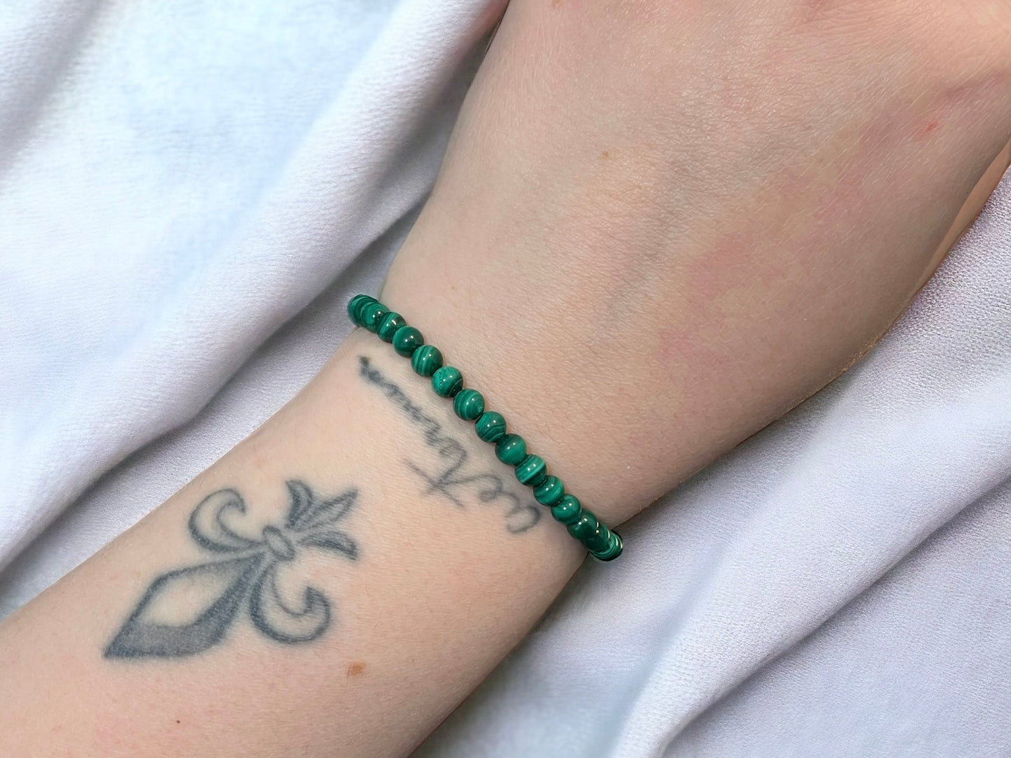 Bracelet malachite 4 millimètres