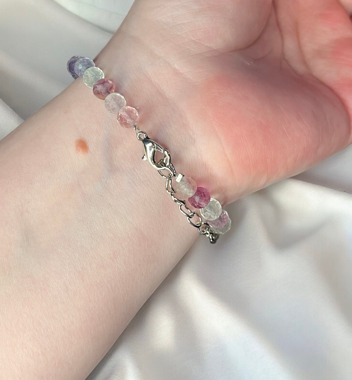 Bracelet fluorite facettée