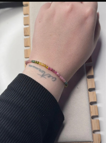Bracelet en tourmaline multicolore