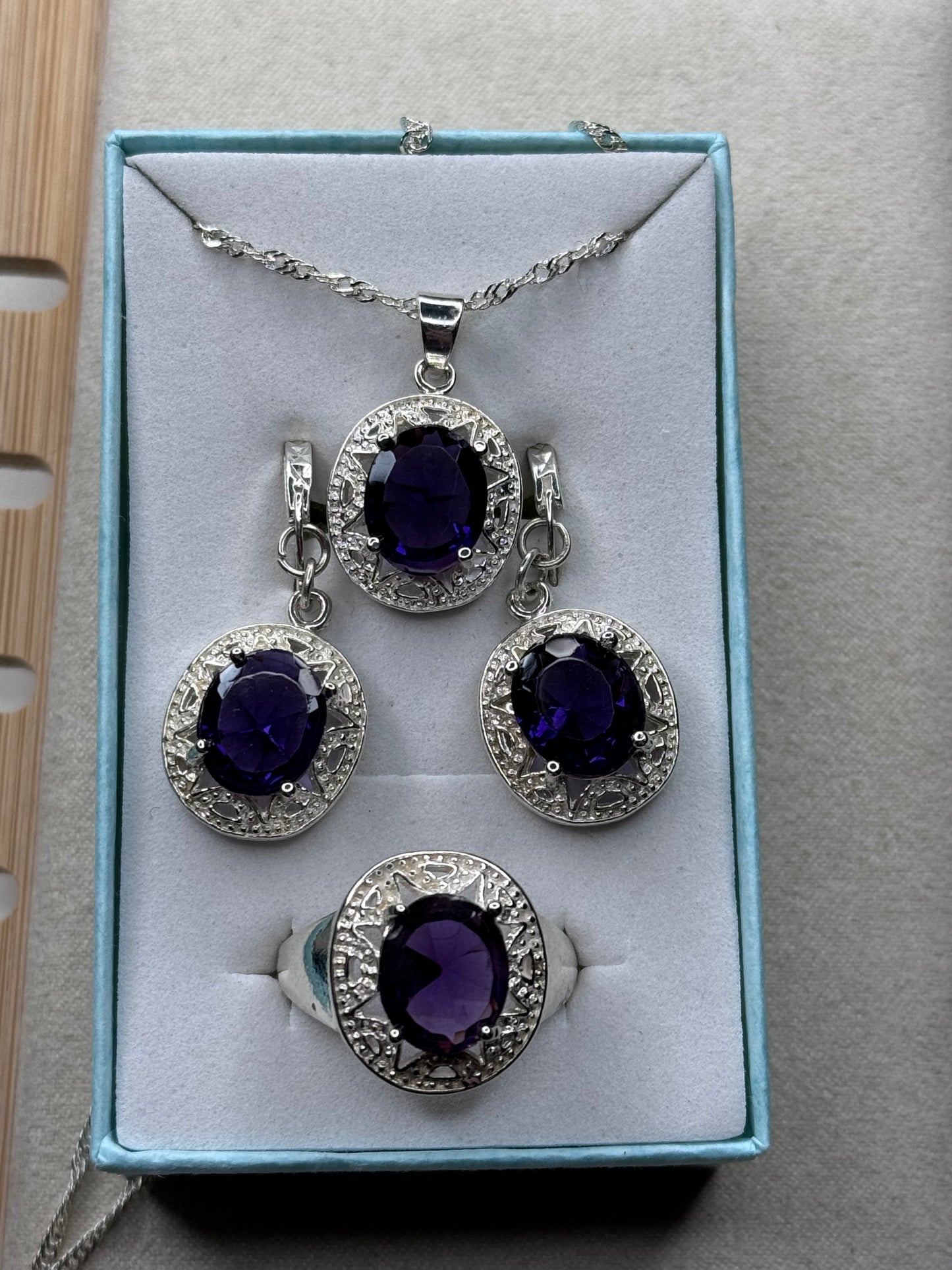 Parure amethyste et argent 925