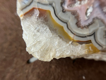 RARE - Tranche d’agate multicolore