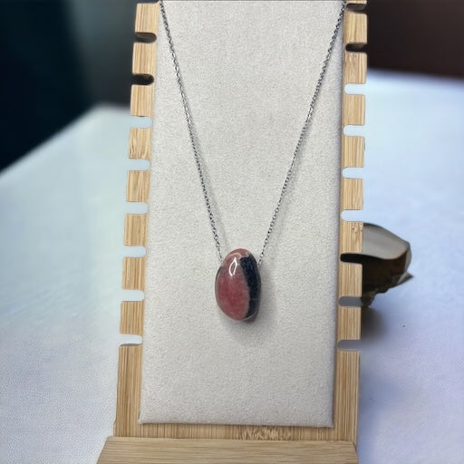 Collier en rhodochrosite