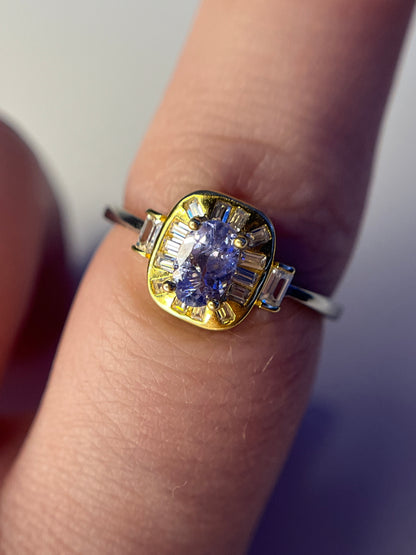 Bague Tanzanite sur argent 925 et plaqué or